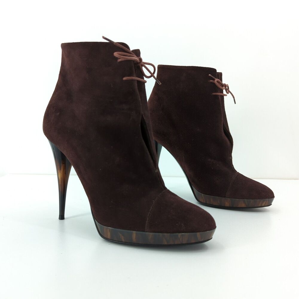 Burberry Women 36 US 6 Prorsum Tanfield 110 Ankle Boots Booties Brown Suede